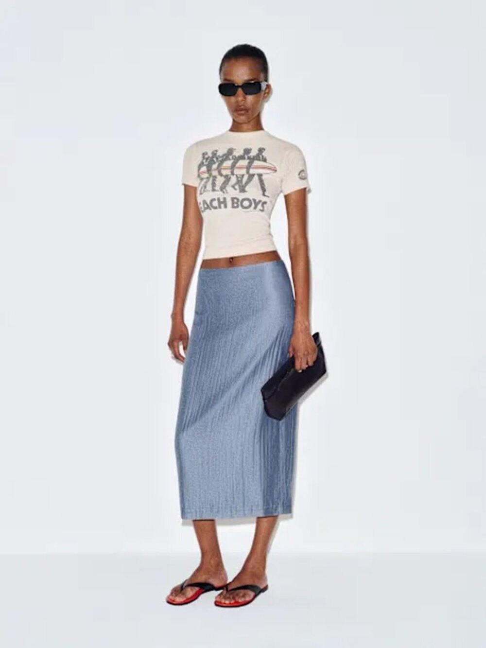 Reformation Helen Low Waist Midi Skirt Viola blue-lavender - Size 6